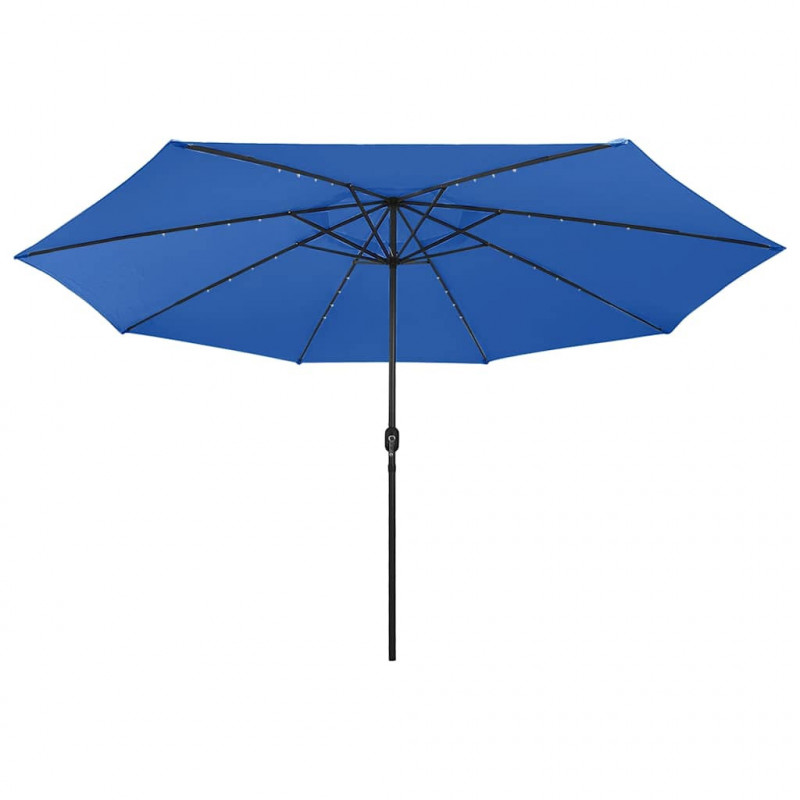 Parasol ogrodowy z LED, 400 cm, niebieski