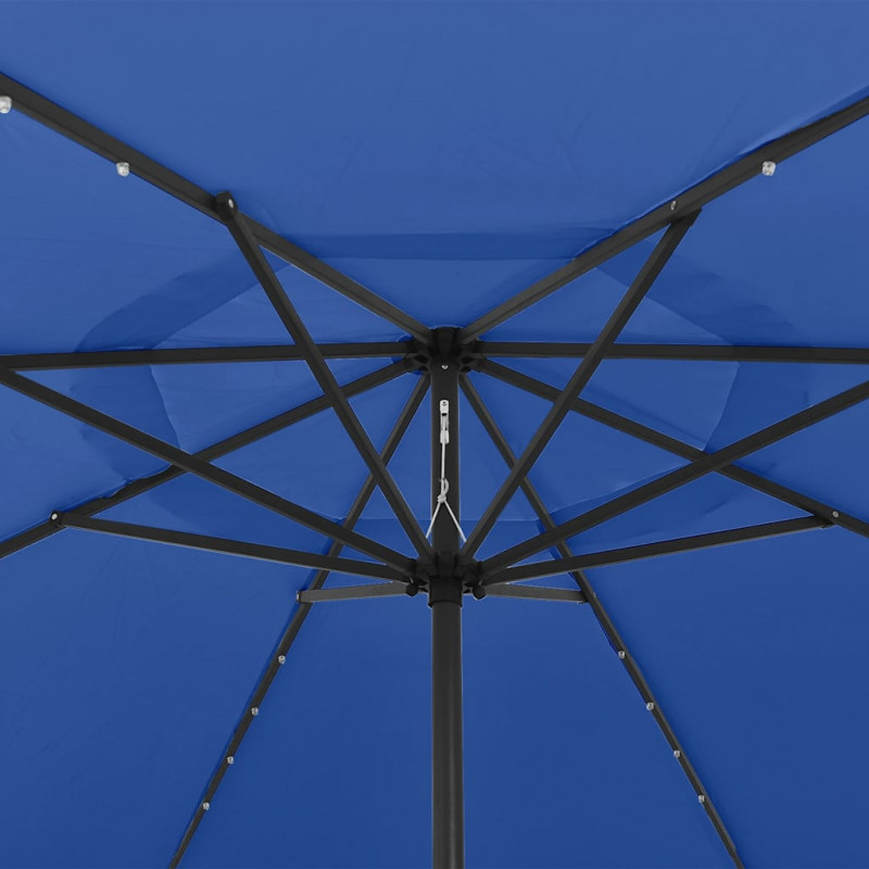 Parasol ogrodowy z LED, 400 cm, niebieski