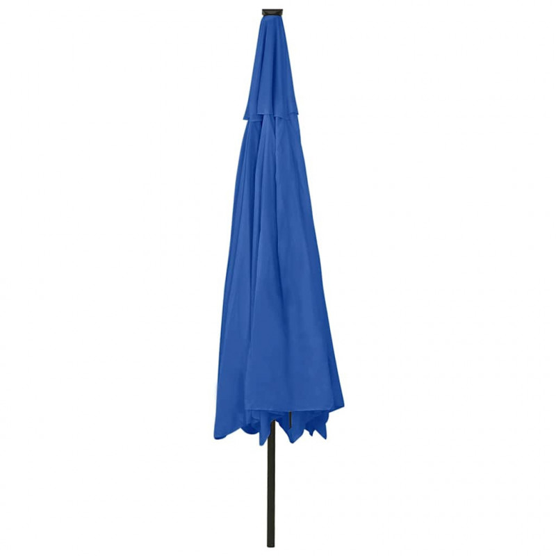 Parasol ogrodowy z LED, 400 cm, niebieski