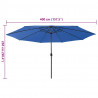Parasol ogrodowy z LED, 400 cm, niebieski