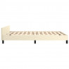 Rama łóżka z zagłówkiem, kremowa, 140x200 cm, sztuczna skóra