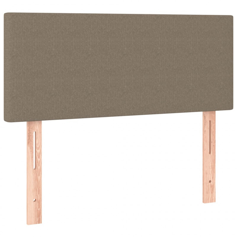 Łóżko kontynentalne z materacem, taupe, tkanina, 80x200 cm