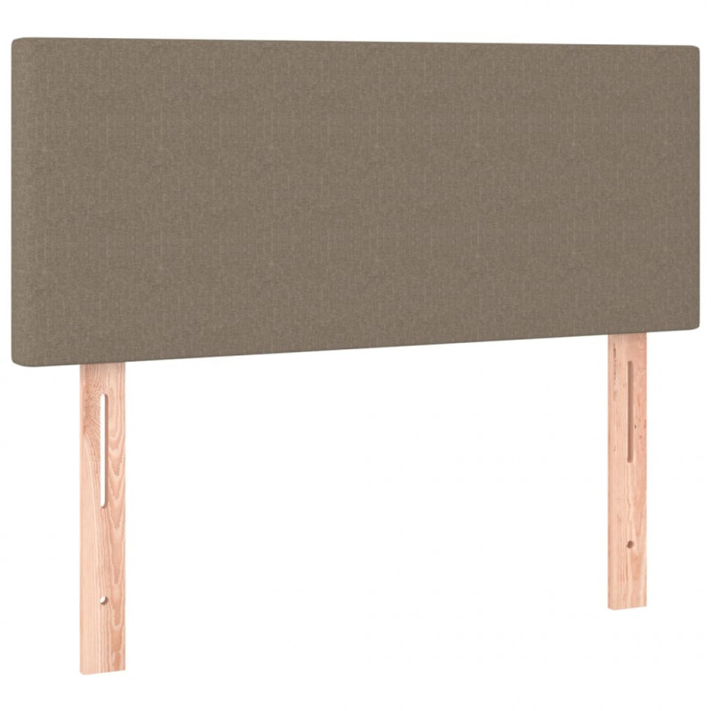 Łóżko kontynentalne z materacem, taupe, tkanina, 100x200 cm