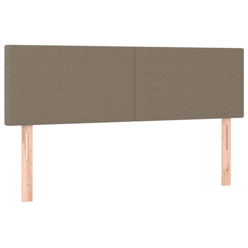 Łóżko kontynentalne z materacem, taupe, tkanina, 140x190 cm