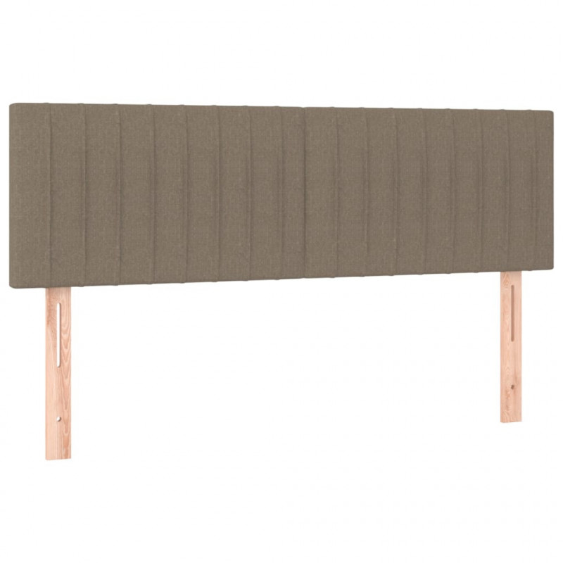 Łóżko kontynentalne z materacem, taupe, tkanina, 140x190 cm