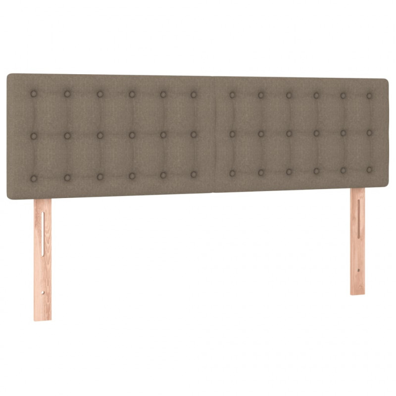 Łóżko kontynentalne z materacem, taupe, tkanina, 140x190 cm