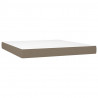 Łóżko kontynentalne z materacem, taupe, tkanina, 180x200 cm