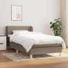 Łóżko kontynentalne z materacem, taupe, tkanina, 80x200 cm