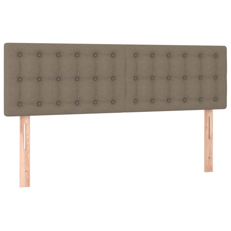 Łóżko kontynentalne z materacem, taupe, tkanina, 140x190 cm
