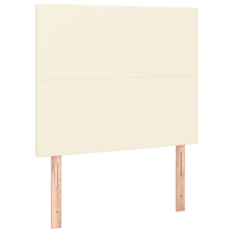 Łóżko kontynentalne z materacem, kremowe, ekoskóra 90x190 cm