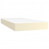 Łóżko kontynentalne z materacem, kremowe, ekoskóra 90x190 cm