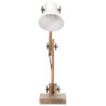 Industrialna lampa stołowa, biała, okrągła, 58x18x90 cm, E27