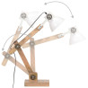Industrialna lampa stołowa, biała, okrągła, 58x18x90 cm, E27