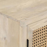 Szafka, 60x35x70 cm, lite drewno mango i naturalna trzcina