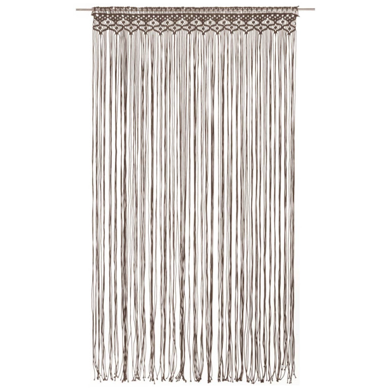 Zasłona z makramy, kolor taupe, 140 x 240 cm, bawełna