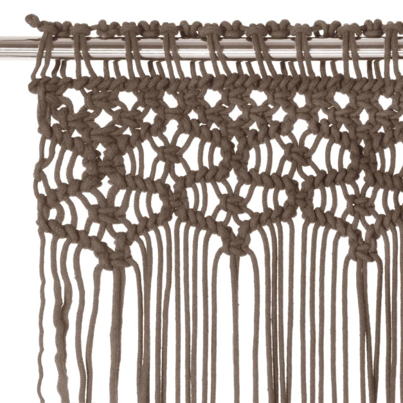 Zasłona z makramy, kolor taupe, 140 x 240 cm, bawełna