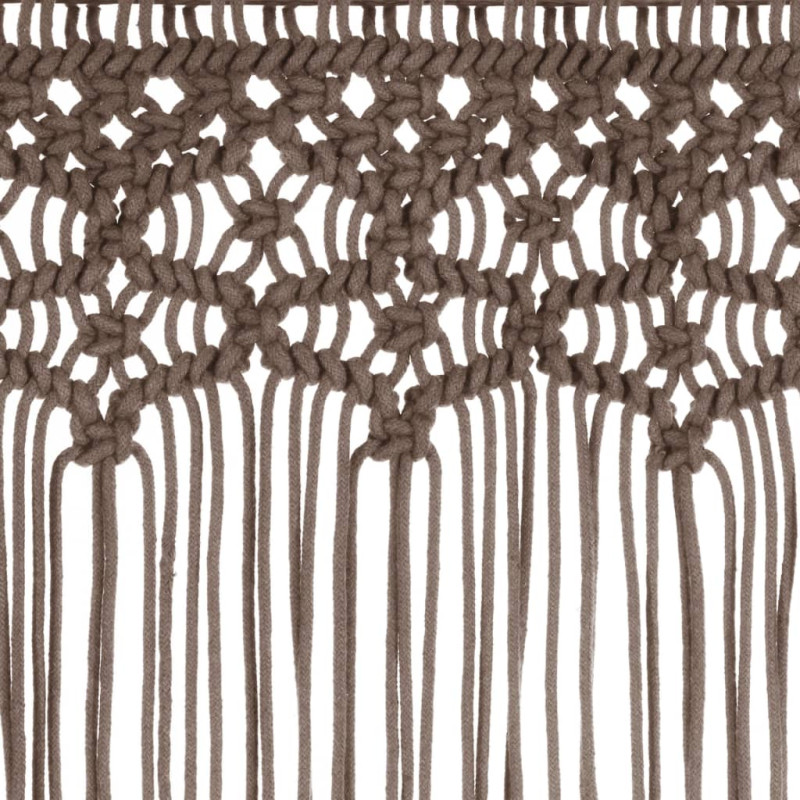 Zasłona z makramy, kolor taupe, 140 x 240 cm, bawełna