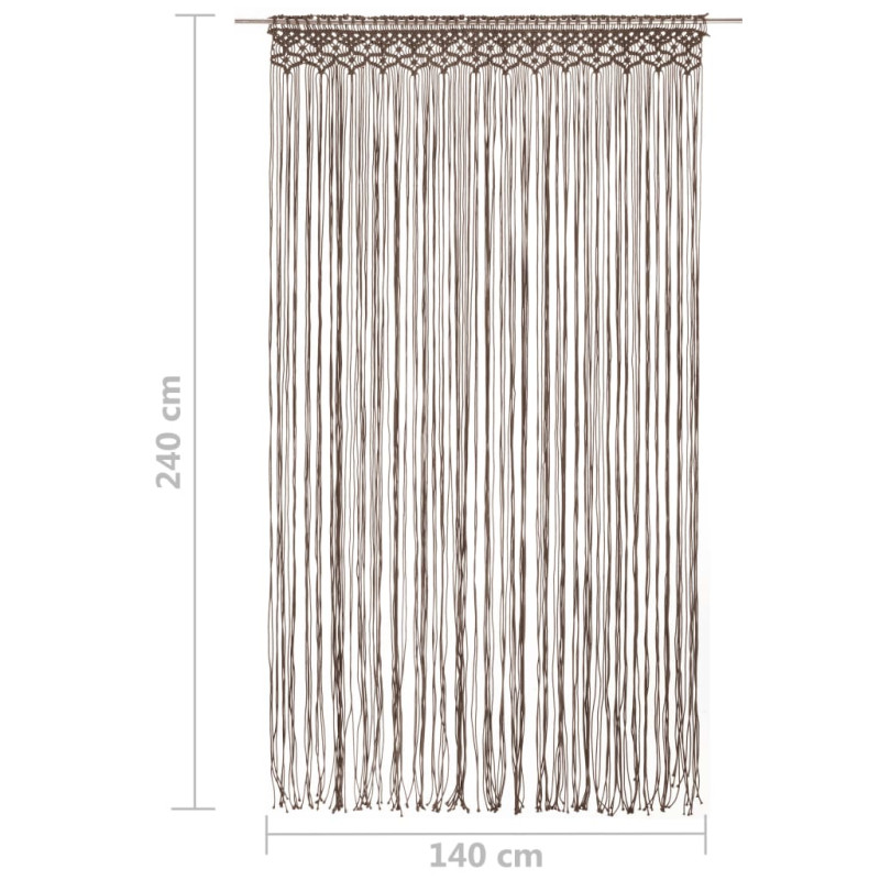 Zasłona z makramy, kolor taupe, 140 x 240 cm, bawełna