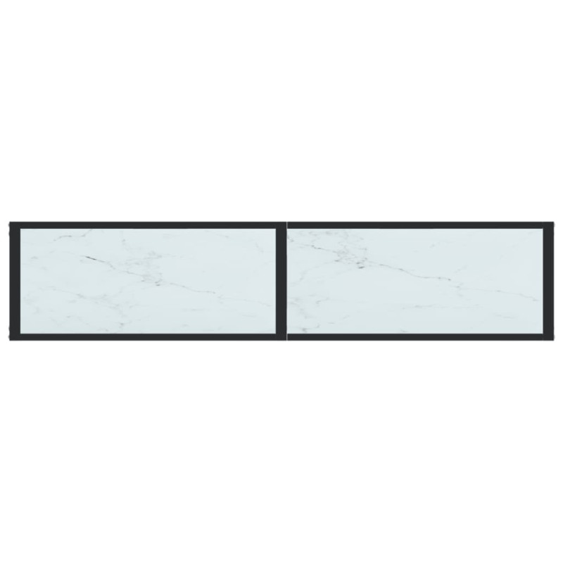 Konsola, biały marmur, 160x35x75,5 cm, szkło hartowane