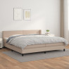Łóżko kontynentalne z materacem, cappuccino ekoskóra 200x200 cm