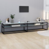 Szafka pod TV, biały marmur, 220x40x40,5 cm, szkło hartowane