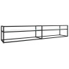 Szafka pod TV, biały marmur, 220x40x40,5 cm, szkło hartowane