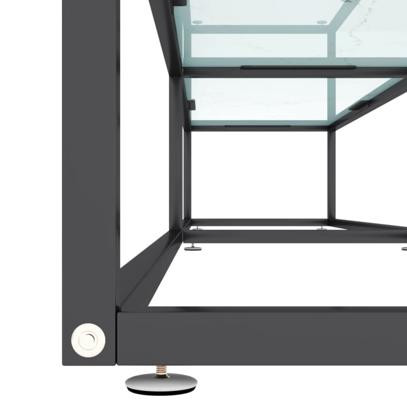 Szafka pod TV, biały marmur, 220x40x40,5 cm, szkło hartowane