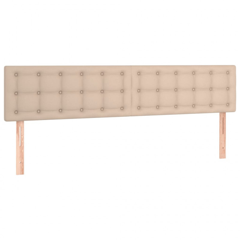 Łóżko kontynentalne z materacem, cappuccino ekoskóra 180x200 cm