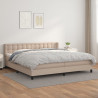 Łóżko kontynentalne z materacem, cappuccino ekoskóra 200x200 cm