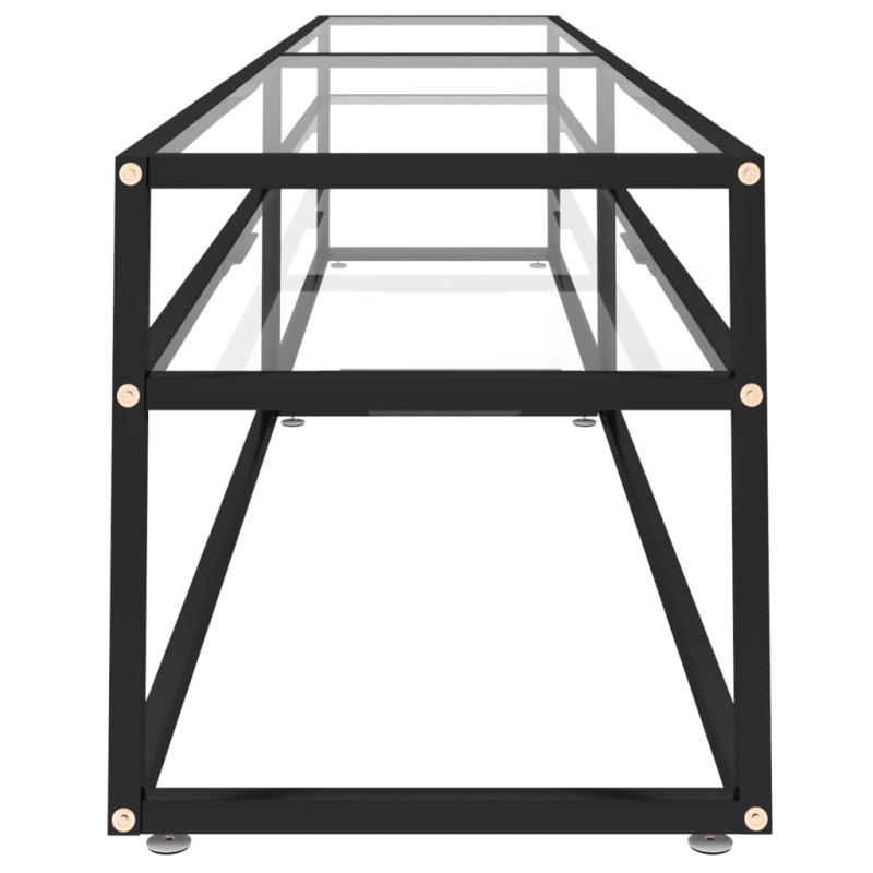 Szafka pod TV, przezroczysta, 220x40x40,5 cm, hartowane szkło