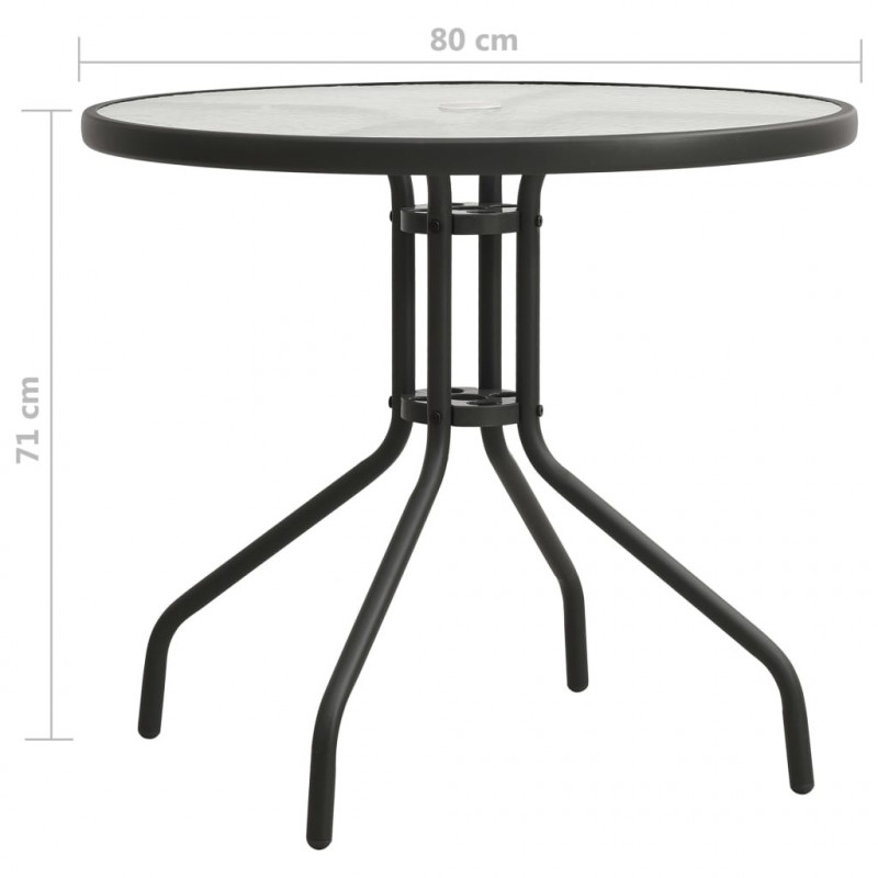 Stolik bistro, antracytowy, Ø80x71 cm, stal