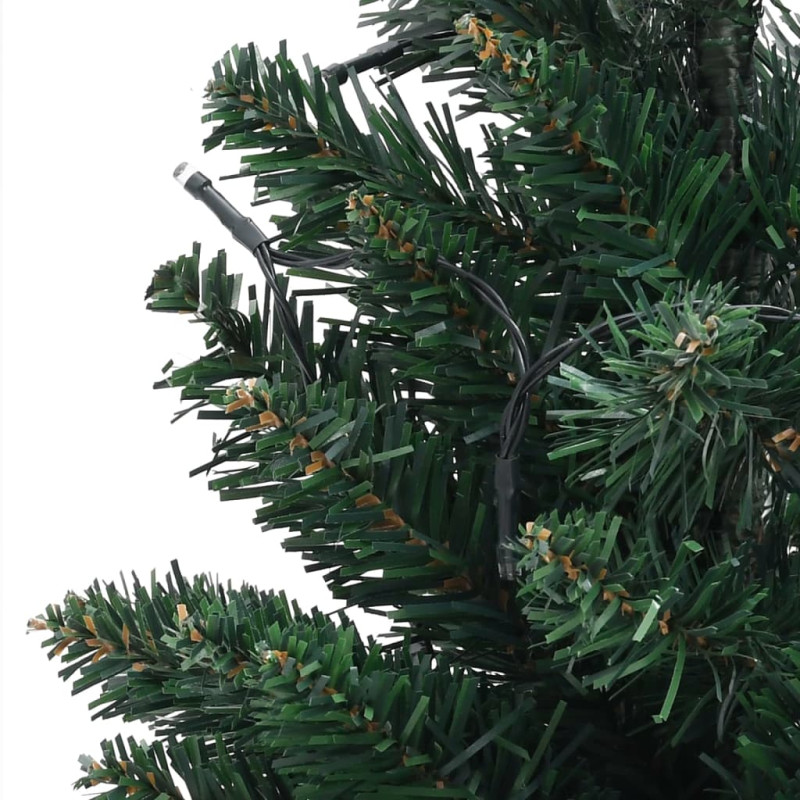 Sztuczna choinka z lampkami i stojakiem, zielona, 90 cm, PVC