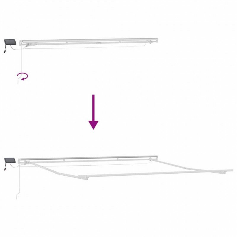 Rama markizy Ze LED Lights Biały 450 × 350 cm Aluminium