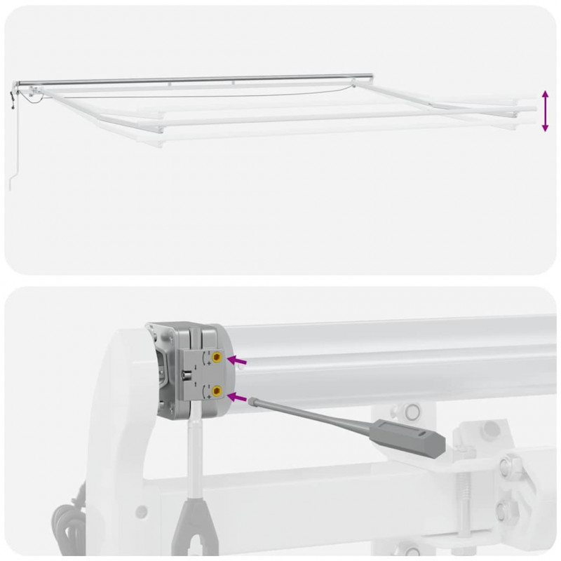 Rama markizy Ze LED Lights Biały 400 × 300 cm Aluminium