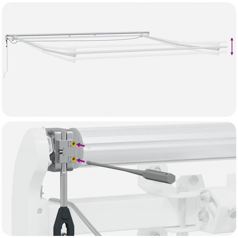Rama markizy Ze LED Lights Biały 500 × 350 cm Aluminium