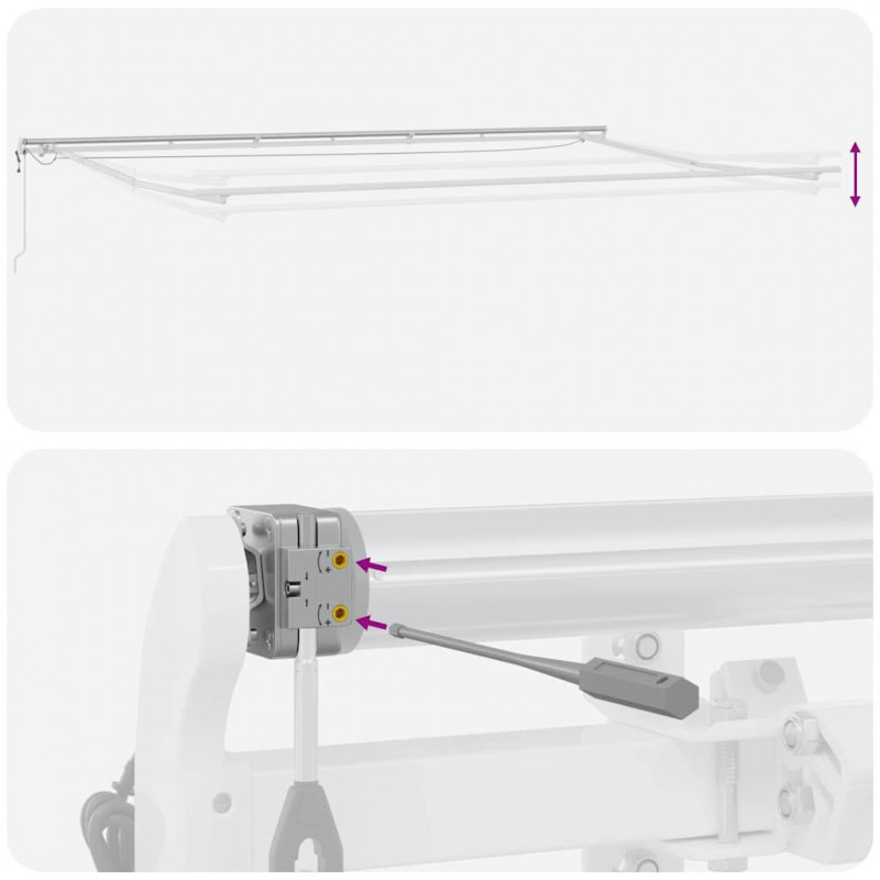 Rama markizy Ze LED Lights Biały 600 × 350 cm Aluminium