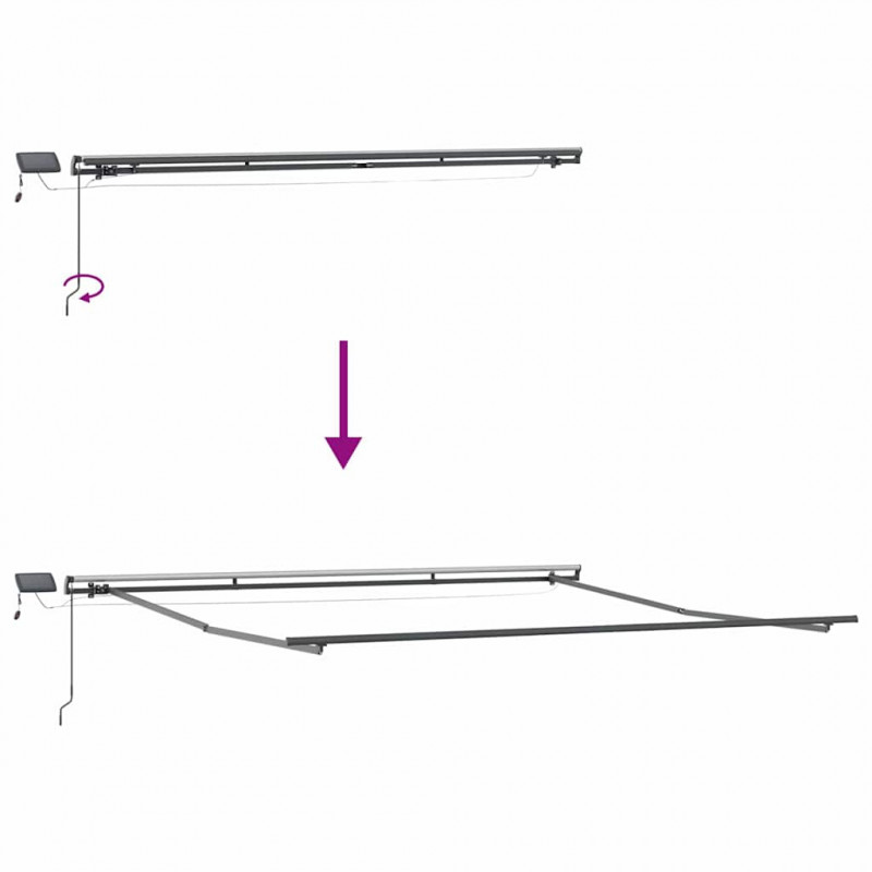 Rama markizy Ze LED Lights Antracyt 500 × 350 cm Aluminium