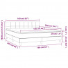 Łóżko kontynentalne z materacem, kremowe, 160x200 cm, tkanina