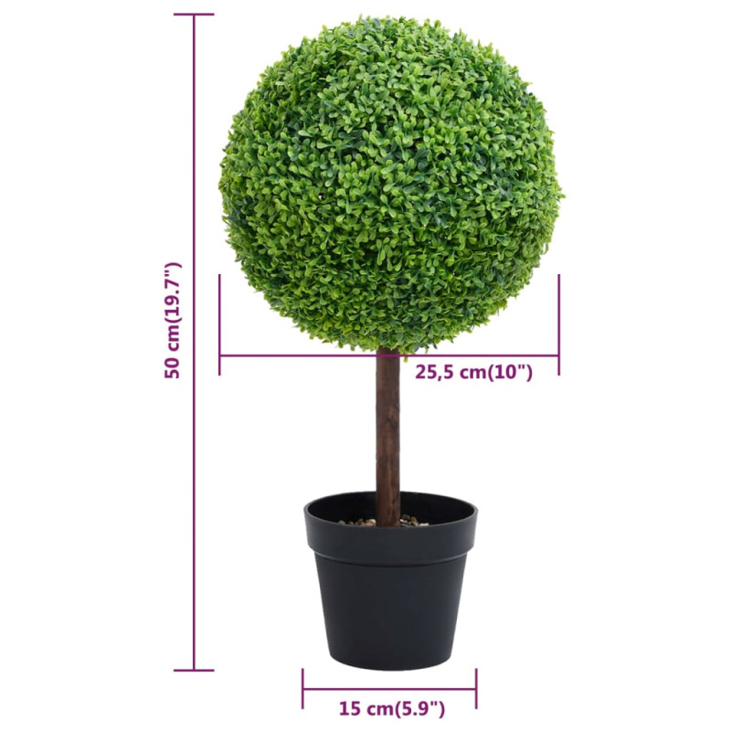 Sztuczny bukszpan w formie kul, w doniczce, zielony, 50 cm