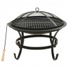 Palenisko i grill 2-w-1, z pogrzebaczem, 56x56x49 cm, stal