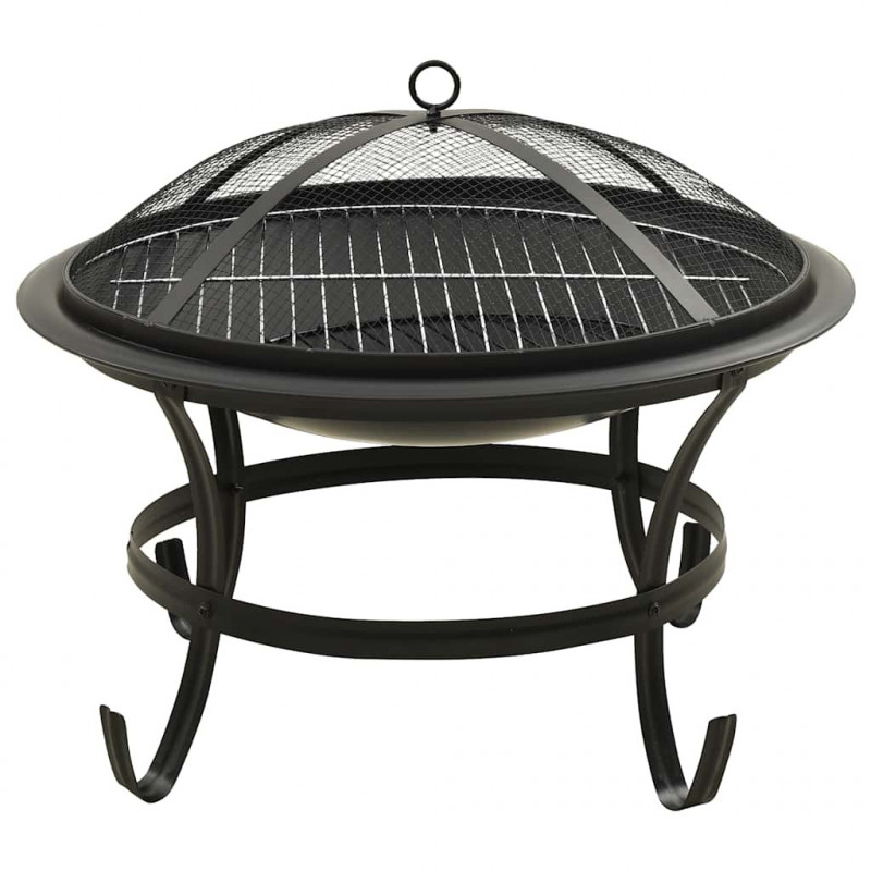 Palenisko i grill 2-w-1, z pogrzebaczem, 56x56x49 cm, stal