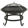 Palenisko i grill 2-w-1, z pogrzebaczem, 56x56x49 cm, stal