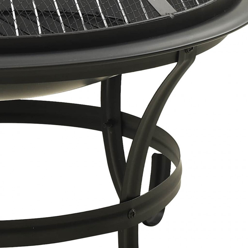 Palenisko i grill 2-w-1, z pogrzebaczem, 56x56x49 cm, stal