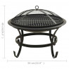 Palenisko i grill 2-w-1, z pogrzebaczem, 56x56x49 cm, stal