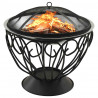 Palenisko i grill 2-w-1, z pogrzebaczem, 59x59x60 cm, stal