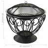 Palenisko i grill 2-w-1, z pogrzebaczem, 59x59x60 cm, stal