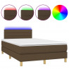 Łóżko kontynentalne z materacem, brązowe, 120x200 cm, tkanina
