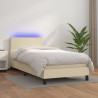 Łóżko kontynentalne z LED, materac, kremowe, ekoskóra 80x200 cm