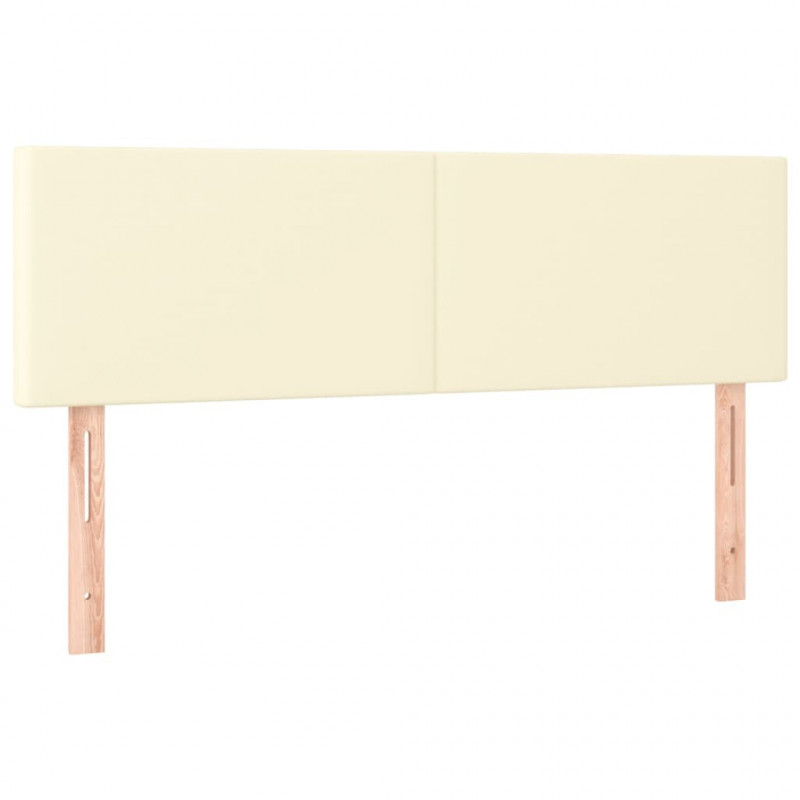Łóżko kontynentalne z LED, materac, kremowe, ekoskóra 140x190cm