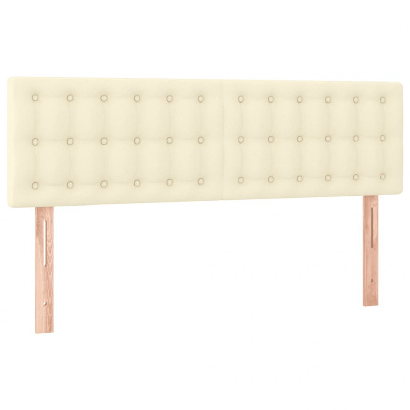Łóżko kontynentalne z LED, materac, kremowe, ekoskóra 140x190cm